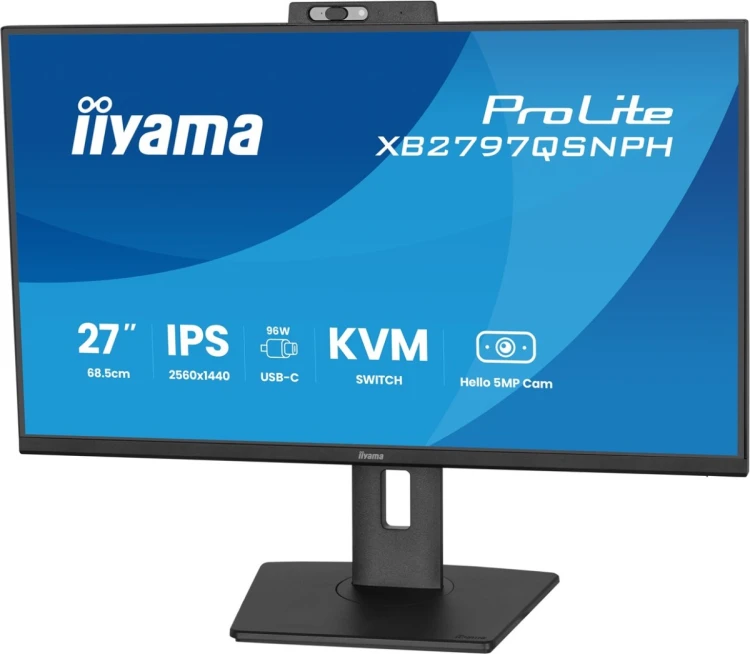 iiyama ProLite XB2797QSNPH-B1 27IN IPS LCD 4MS 2560X1440 350CD/M2 HDMI/DP/USB 2 monitor komputerowy 68,6 cm (27") 2560 x 1440 px Quad HD Czarny