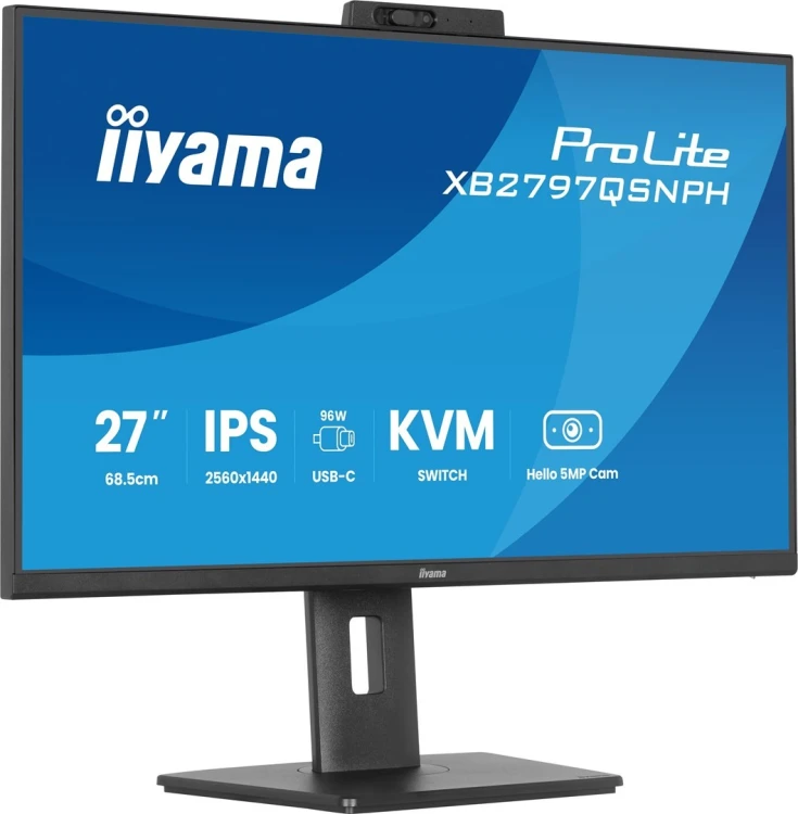 iiyama ProLite XB2797QSNPH-B1 27IN IPS LCD 4MS 2560X1440 350CD/M2 HDMI/DP/USB 2 monitor komputerowy 68,6 cm (27") 2560 x 1440 px Quad HD Czarny