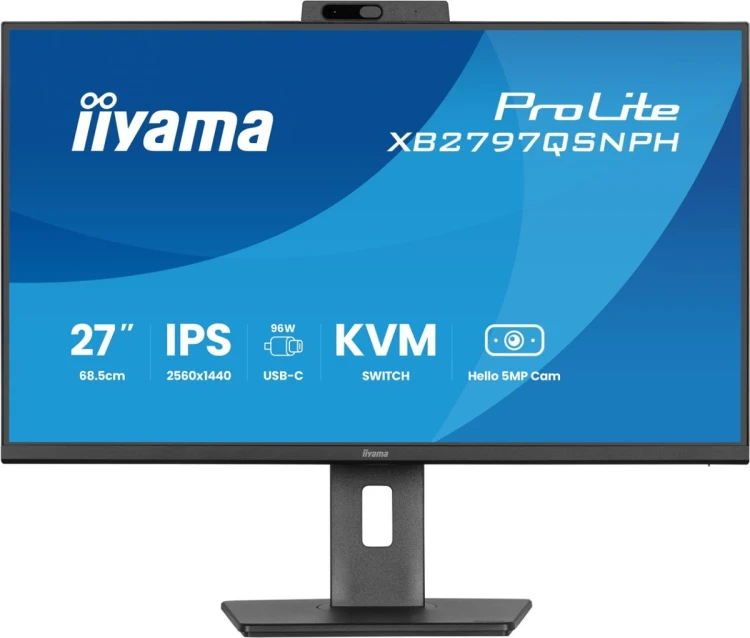 iiyama ProLite XB2797QSNPH-B1 27IN IPS LCD 4MS 2560X1440 350CD/M2 HDMI/DP/USB 2 monitor komputerowy 68,6 cm (27") 2560 x 1440 px Quad HD Czarny