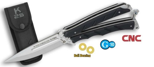 Nóż K25 02263 Balisong CNC Blade Ball Bearing