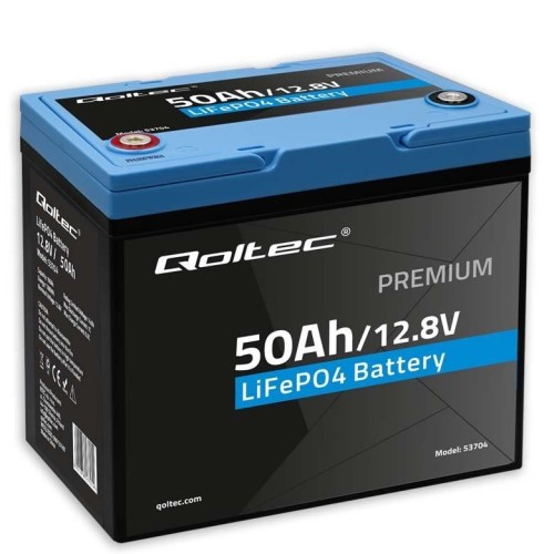 Qoltec Akumulator LiFePO4 Litowo-Żelazowo-Fosforanowy | 12.8V | 50Ah | 640Wh| BMS