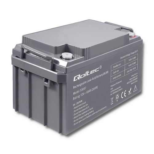 Qoltec Akumulator AGM  | 12V | 65Ah  | max 780A