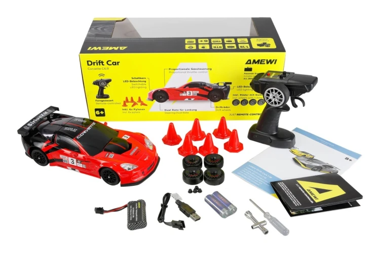 Samochód RC Amewi Drift License Corvette czerwony