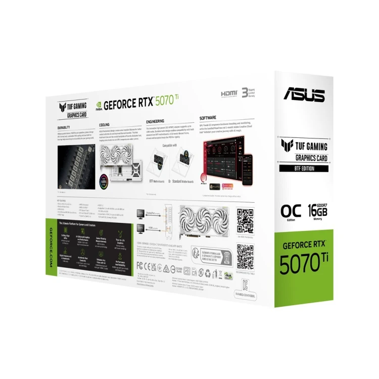 Karta graficzna ASUS TUF-RTX5070TI-O16G-BTF-BIAŁY