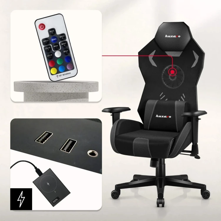 Fotel gamingowy Huzaro Combat 7.6 RGB Black