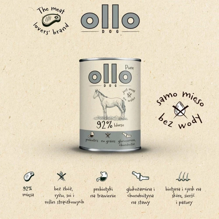 Ollo Pure Koń 850g