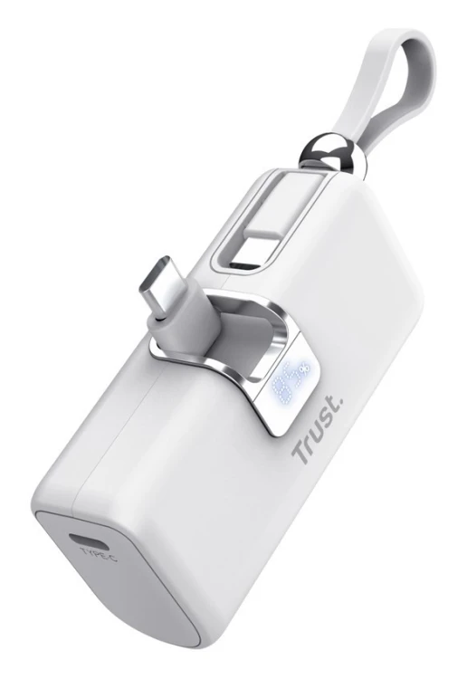 Kieszonkowy powerbank TRUST Pacto 5000 mAh biały