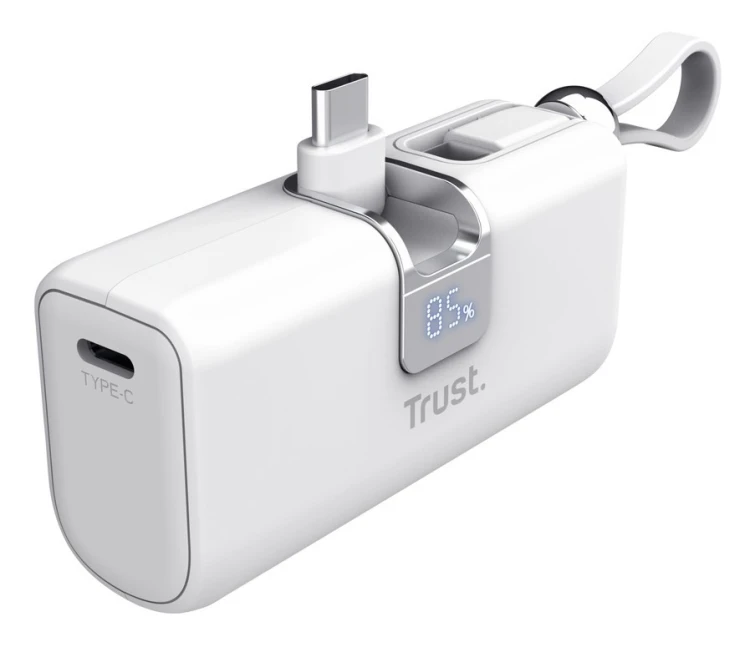 Kieszonkowy powerbank TRUST Pacto 5000 mAh biały