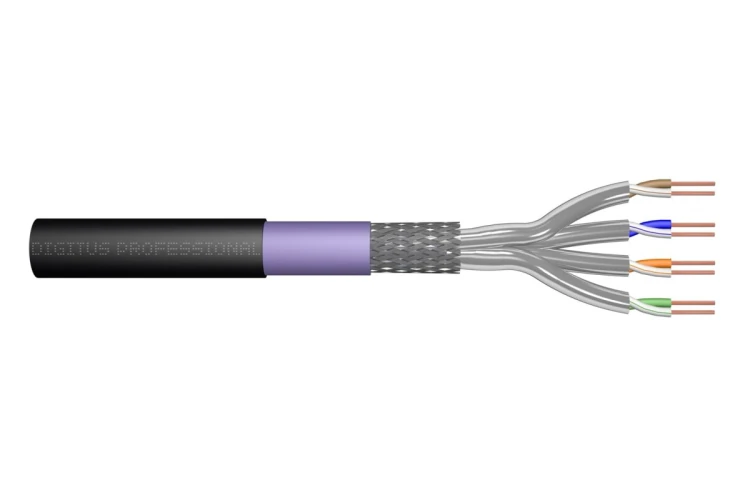 Digitus Kabel instalacyjny zewnętrzny suchy kat.7, S/FTP, AWG 23/1, PE, 1000m, czarny, szpula