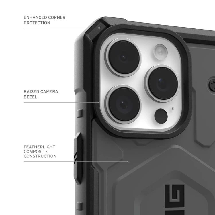 Etui Urban Armor Gear Pathfinder AW82-0A3 16cm (6.3") (do iPhone 16 Pro kompatybilna z MagSafe) Srebrny