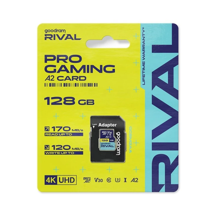 GOODRAM microSDXC 128GB V30 A2 UHS I U3 RIVAL + adapter