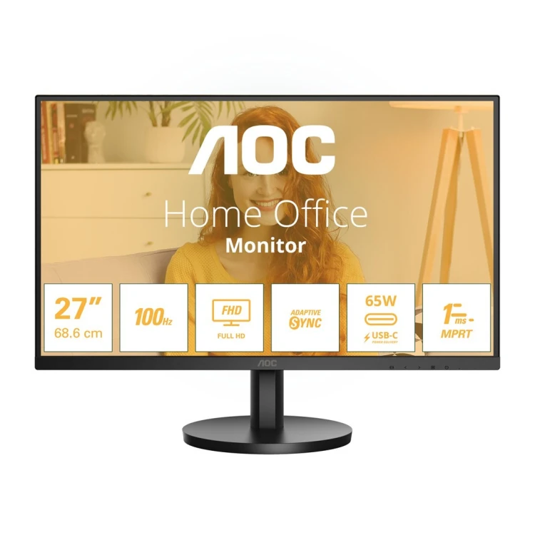 AOC 27B3CA2 monitor komputerowy 68,6 cm (27") 1920 x 1080 px Full HD LED Czarny