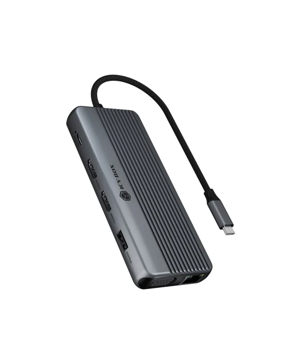 ICY BOX IB-DK4062-CPD Przewodowa USB 3.2 Gen 1 (3.1 Gen 1) Type-C Antracyt