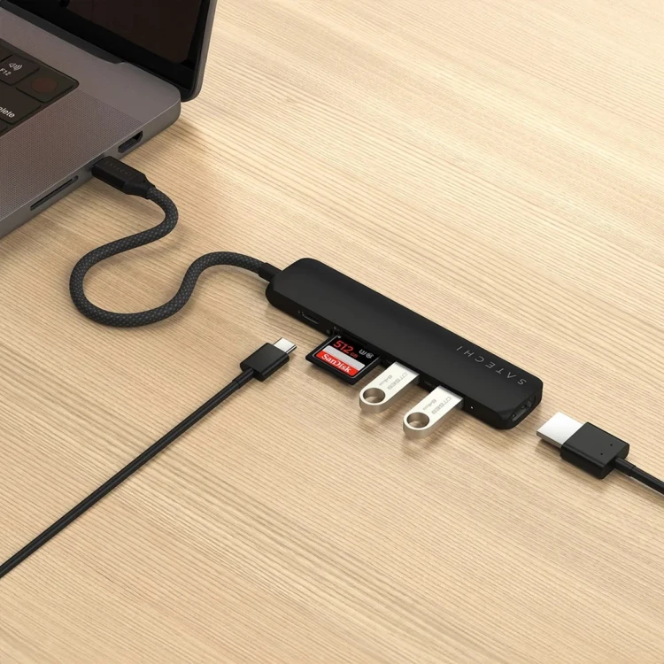 Satechi ST-P6SK huby i koncentratory USB Type-C 10000 Mbit/s Czarny
