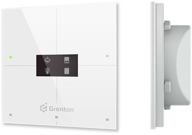 Smart panel Grenton / 4 pola dotykowe / wyświetlacz OLED / TF-Bus / biały szklany front