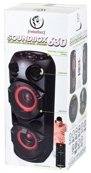 Rebeltec SoundBox 630 Przenośny głośnik Bluetooth stereo czarny, 70W RMS