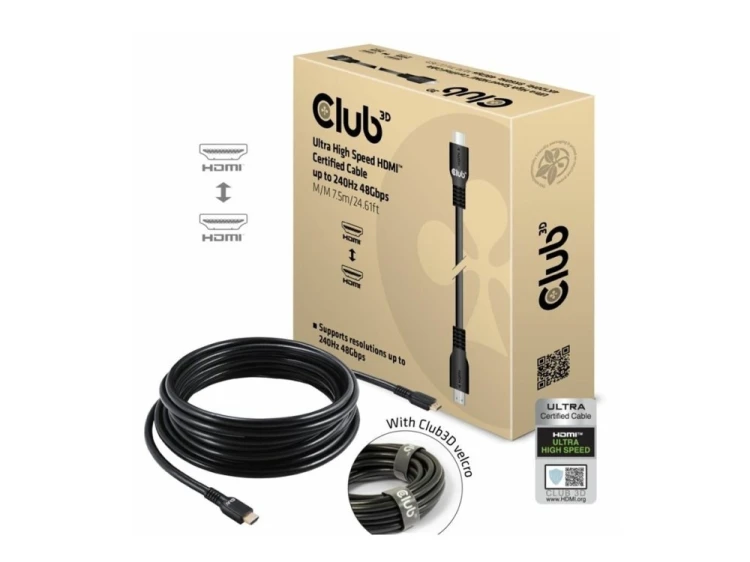 Club3D HDMI-Kabel A -> A 2.1 Ultra High Speed 8K60Hz  7,5m retail