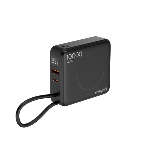 GEMBIRD POWERBANK 10000 MAH, SZYBKIE ŁADOWANIE 20 W, ŁADOWANIE BEZPRZEWODOWE CZARNY