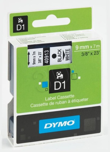 Taśma barwiąca DYMO D1 9mmx7m czarny/biały S0720680 (9 mm )
