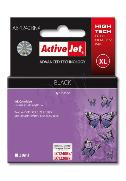 Activejet AB-1240BNX Tusz (zamiennik Brother LC1240BK/1220BK; Supreme; 30 ml; czarny)