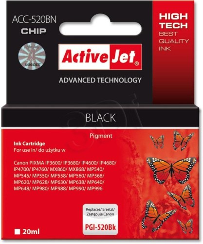 Activejet ACC-520BN Tusz (zamiennik Canon PGI-520BK; Supreme; 20 ml; czarny)