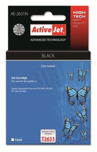 Activejet AE-2631N Tusz (zamiennik Epson 26 T2631; Supreme; 12 ml; czarny)