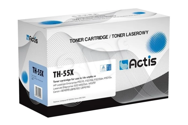 Actis TH-55X Toner (zamiennik HP 55X CE255X, Canon CRG-724H; Standard; 12500 stron; czarny)