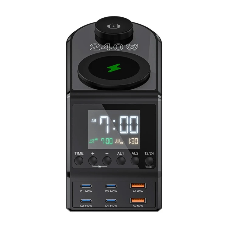 Budzik BLITZWOLF BW-FW10 z ładowarką 240W 2xUSB-A 4xUSB-C