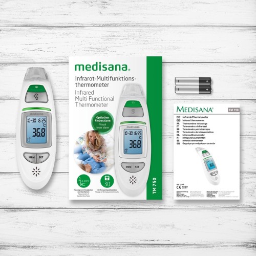 Termometr wielofunkcyjny Infrared Medisana TM 750 jednostki miary °C, °F | pamięć do 30 pomiarów