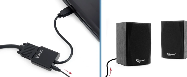 Adapter GEMBIRD A-HDMI-VGA-03 (HDMI M - D-Sub (VGA) F; 0,15m; kolor czarny)