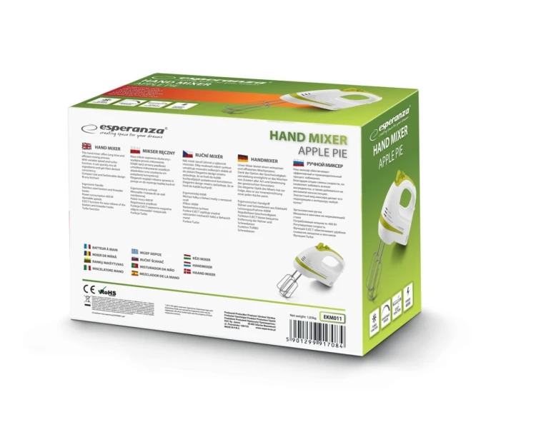 Mikser ręczny Esperanza Apple Pie EKM011 (400W; kolor biały)