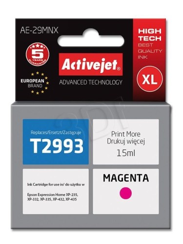 Activejet AE-29MNX Tusz (zamiennik Epson 29XL T2993; Supreme; 15 ml; czerwony)