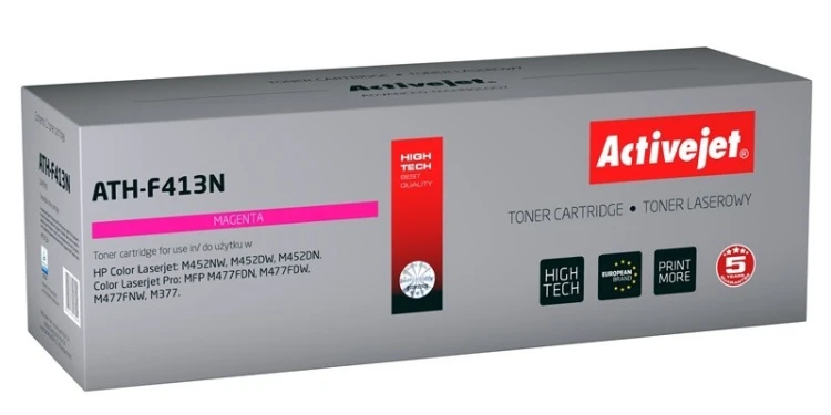 Activejet ATH-F413N Toner (zamiennik HP 410A CF413A; Canon CRG 046 M 1248C002; Supreme; 2300 stron; czerwony)