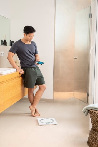 Waga analityczna Connect Medisana BS 444 do 8 użytkowników | Bluetooth | biały