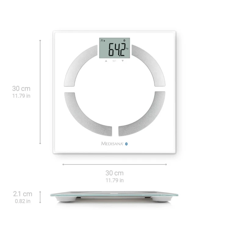 Waga analityczna Connect Medisana BS 444 do 8 użytkowników | Bluetooth | biały