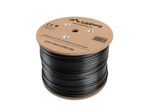 Kabel F/UTP Lanberg LCF6-30CU-0305-BK (F/UTP, RJ45 - F/UTP, RJ45 ; FTP; 305m; kat. 6; kolor czarny)
