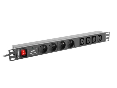 Listwa zasilająca Lanberg  PDU-04E04I-0200-BK (2m; kolor czarny)