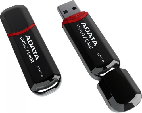 Pendrive ADATA UV150 AUV150-64G-RBK (64GB; USB 3.0; kolor czarny)