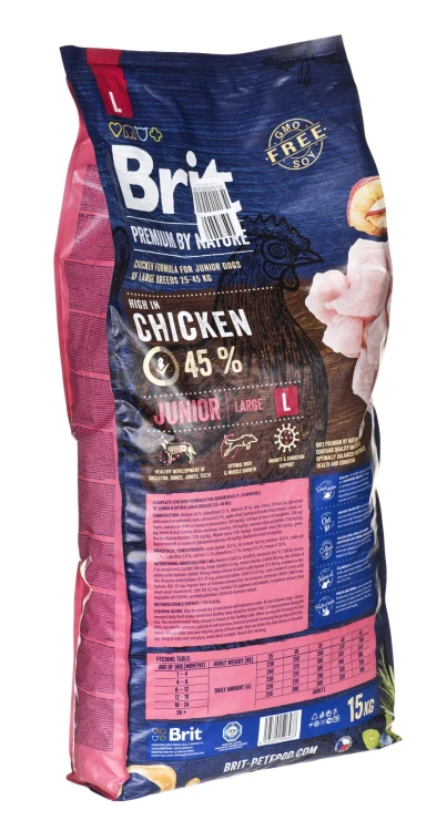 BRIT PREMIUM BY NATURE Junior L - sucha karma dla szczeniąt dużych ras - 15 kg