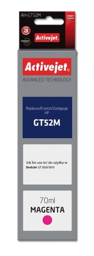 Activejet AH-GT52M Buteleczka z tuszem z atramentem (zamiennik HP GT52M M0H55AE; Supreme; 70 ml; 8000 stron, czerwony)