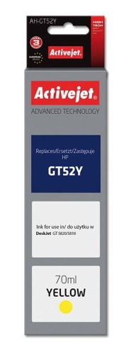 Activejet AH-GT52Y Buteleczka z tuszem z atramentem (zamiennik HP GT52Y M0H56AE; Supreme; 70 ml; 8000 stron, żółty)