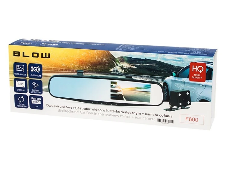 Rejestrator jazdy BLOW DVR F600 78-528# (1920 x 1080; 4,3"; miniUSB)