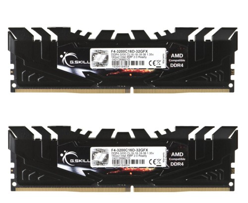 Zestaw pamięci G.SKILL FlareX AMD F4-3200C16D-32GFX (DDR4 DIMM; 2 x 16 GB; 3200 MHz; CL16)