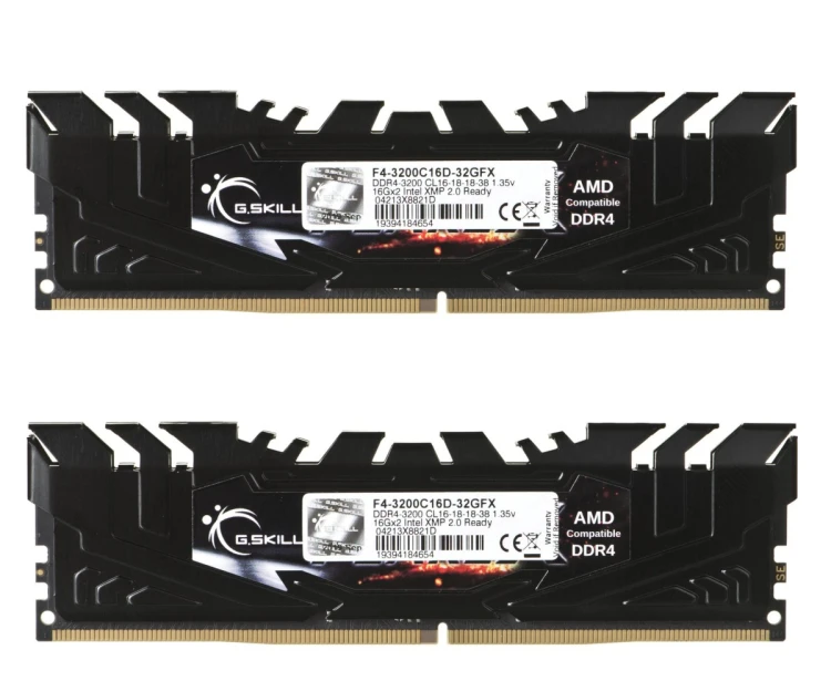 Zestaw pamięci G.SKILL FlareX AMD F4-3200C16D-32GFX (DDR4 DIMM; 2 x 16 GB; 3200 MHz; CL16)