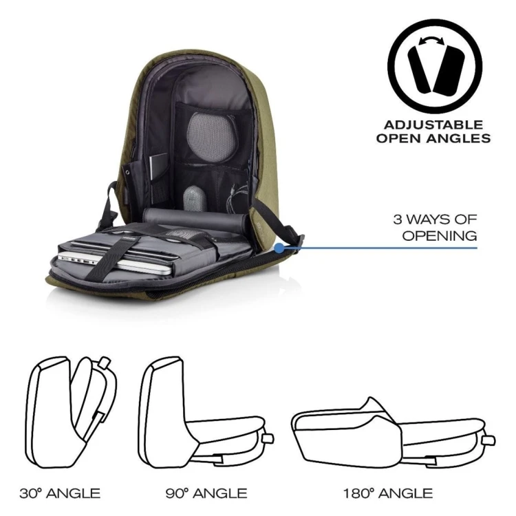 XD DESIGN PLECAK ANTYKRADZIEŻOWY BOBBY HERO REGULAR ZIELONY P/N: P705.297