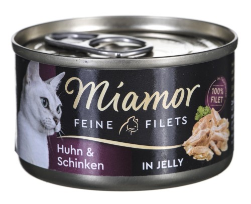 MIAMOR Feine Filets - filety mięsne smak: kura z szynką i ryżem 100g