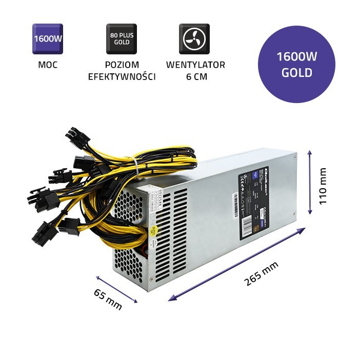 QOLTEC ZASILACZ PCI-E SMART 1600W