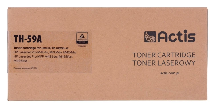 Actis TH-59A Toner (zamiennik HP CF259A; Supreme; 3000 stron; czarny) z chipem monitorującym poziom tonera. Zalecamy wyłączenie aktualizacji oprogramo