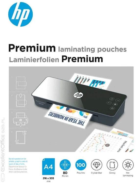 HP Folia laminacyjna PREMIUM A4, 80 mic, 100 szt.