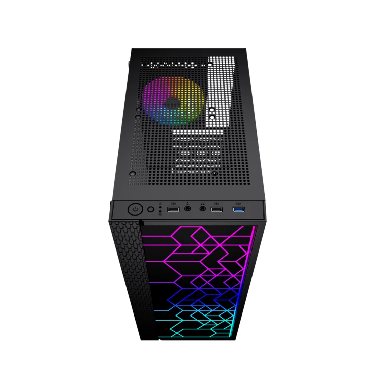GEMBIRD OBUDOWA FORNAX 2500 MIDI-TOWER (1X USB 3.0, 2X USB 2.0, HD AUDIO, SZKLANY PANEL BOCZNY) CZARNA